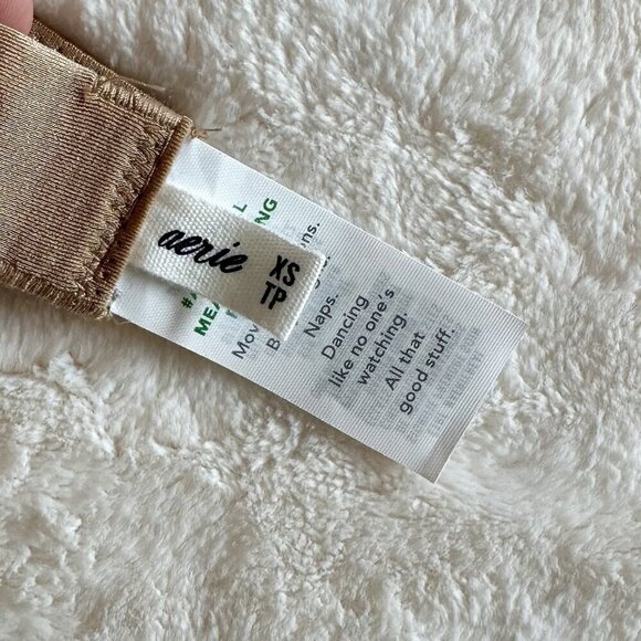NWT Aerie Velvet Stripe Triangle Bralette in Cappuccino - Size: XS - Picture 4 of 8